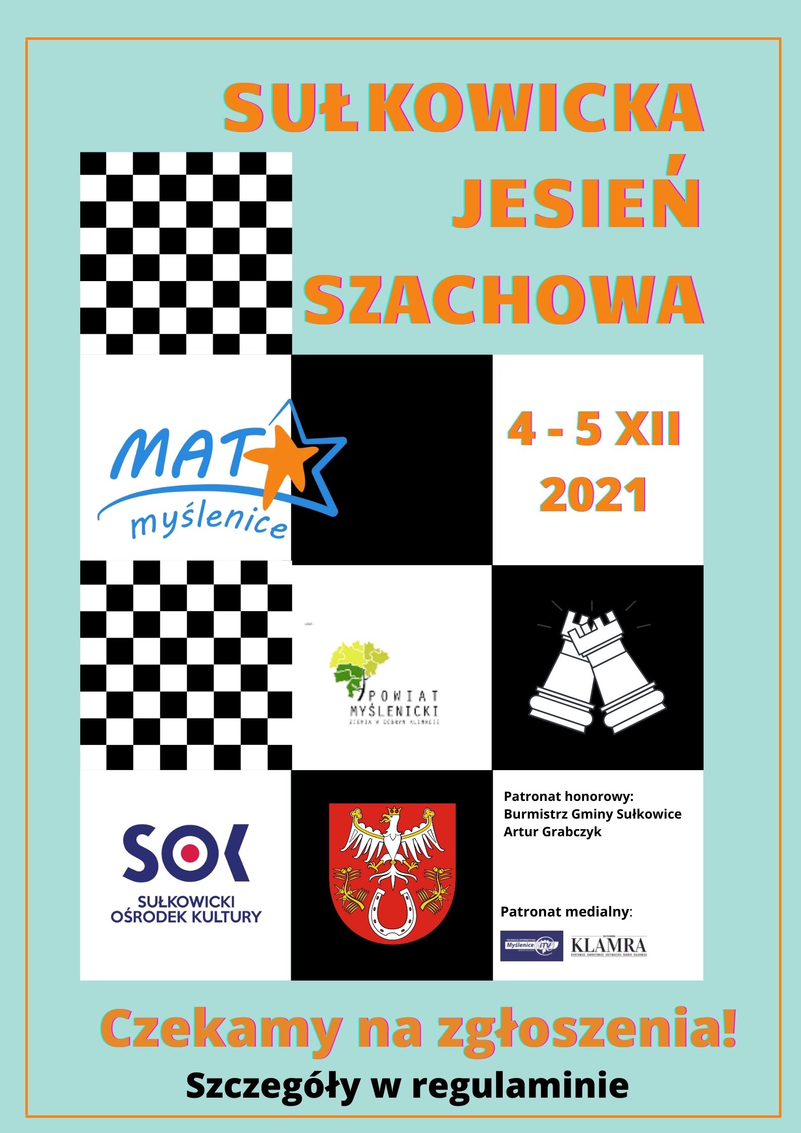 Plakat - Sułkowicka Jesień Szachowa 2021