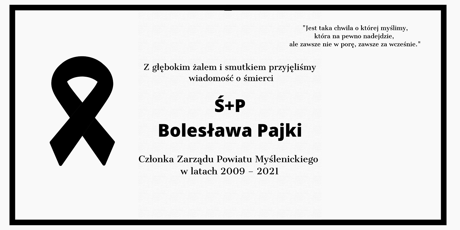Zmarł Bolesław Pajka - Członek Zarządu Powiatu Myślenickiego